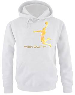 Coole-Fun-T-Shirts Habt Dunk Basketball Slam Dunkin Kinder Sweatshirt mit Kapuze Hoodie Weiss-Gold, Gr.164cm von Coole-Fun-T-Shirts