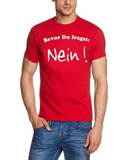 Coole-Fun-T-Shirts Herren Bevor du fragst: Nein T-Shirt, Rot (rot-Weiss), XX-Large von Coole-Fun-T-Shirts