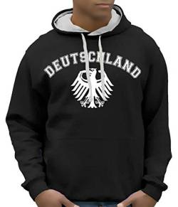 Coole-Fun-T-Shirts Herren Sweatshirt Deutschland Adler Bico Hoodie mit Kapuze, Schwarz, XL, 10879 von Coole-Fun-T-Shirts