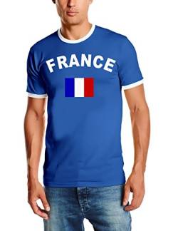 Coole-Fun-T-Shirts Herren T-Shirt Frankreich Ringer, blau, XL, 10830_Frankreich_HERI_GR.XL von Coole-Fun-T-Shirts