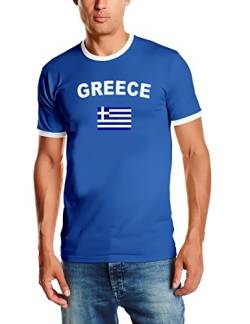 Coole-Fun-T-Shirts Herren T-Shirt Ringer, Blau, S, 10888_Griechenland_HERI von Coole-Fun-T-Shirts