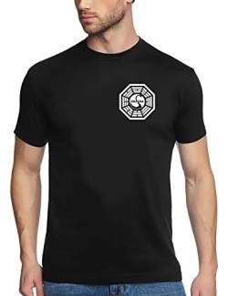 Coole Fun T-Shirts Lost Dharma Initiative t-Shirt, schwarz, Grösse: L von Coole-Fun-T-Shirts