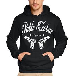 Coole Fun T-Shirts Pablo Escobar EL Padre Cocaine Kapuzensweatshirt, Grösse: XXL von Coole-Fun-T-Shirts