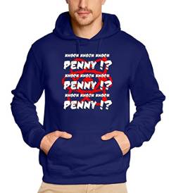 Coole-Fun-T-Shirts Sweatshirt Penny !? Knock Knock - Big Bang Theory ! Vintage Hoodie, blau, L, 10753_Blau_HOODIE_GR.L von Coole-Fun-T-Shirts