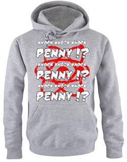 Coole-Fun-T-Shirts Sweatshirt Penny !? Knock Knock - Big Bang Theory ! Vintage Hoodie, grau, L, 10753_grau_HOODIE_GR.L von Coole-Fun-T-Shirts