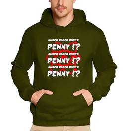 Coole-Fun-T-Shirts Sweatshirt Penny !? Knock Knock - Big Bang Theory ! Vintage Hoodie, oliv, L, 10753_Oliv_HOODIE_GR.L von Coole-Fun-T-Shirts