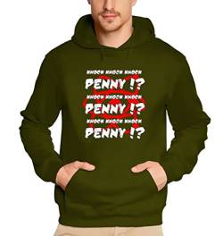 Coole-Fun-T-Shirts Sweatshirt Penny !? Knock Knock - Big Bang Theory ! Vintage Hoodie, oliv, M, 10753_Oliv_HOODIE_GR.M von Coole-Fun-T-Shirts