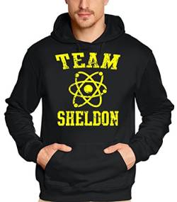 Coole-Fun-T-Shirts Sweatshirt Team Sheldon - Big Bang Theory ! Vintage Hoodie, schw/gelb, L, 10750_schw/gelb_HOODIE_GR.L von Coole-Fun-T-Shirts