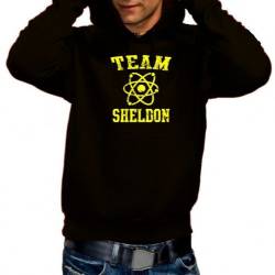 Coole-Fun-T-Shirts Sweatshirt Team Sheldon - Big Bang Theory ! Vintage Hoodie, schw/gelb, XXL, 10750_schw/gelb_HOODIE_GR.XXL von Coole-Fun-T-Shirts