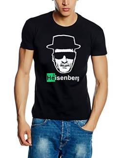 Coole-Fun-T-Shirts Uni Heisenberg Head Logo T-Shirt, Schwarz, XL von Coole-Fun-T-Shirts