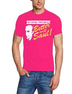 Coole-Fun-T-Shirts Uni Legal Troube Better Call Saul Heisenberg T-Shirt, Pink, XL von Coole-Fun-T-Shirts