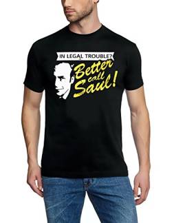 Coole-Fun-T-Shirts Uni Legal Troube Better Call Saul Heisenberg T-Shirt, Schwarz, L von Coole-Fun-T-Shirts