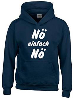 NÖ einfach NÖ ! Hoodie Sweatshirt mit Kapuze Navy-Weiss Gr.164 cm von Coole-Fun-T-Shirts