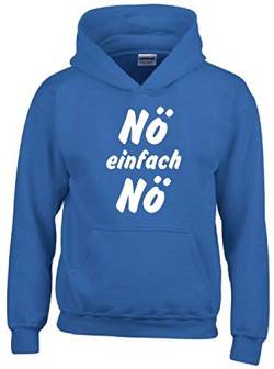 NÖ einfach NÖ ! Hoodie Sweatshirt mit Kapuze blau-Weiss Gr.164 cm von Coole-Fun-T-Shirts