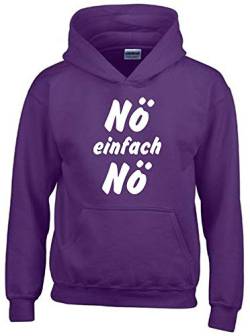 NÖ einfach NÖ ! Hoodie Sweatshirt mit Kapuze lila-Weiss Gr.152 cm von Coole-Fun-T-Shirts