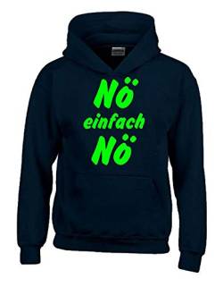 NÖ einfach NÖ ! Hoodie Sweatshirt mit Kapuze schwarz-Green Gr.140 cm von Coole-Fun-T-Shirts