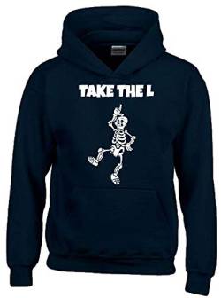 TAKE The L Dabbing Skelett 2C Hoodie Sweatshirt mit Kapuze schwarz Gr.152 cm von Coole-Fun-T-Shirts