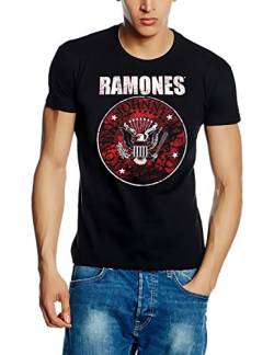 The Ramones RED Fill Seal Band Musik T-Shirt Schwarz-rot Gr.L von Coole-Fun-T-Shirts
