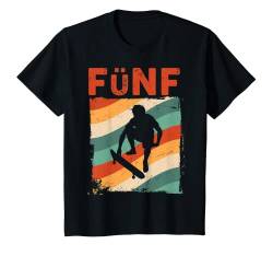 Kinder 5. Geburtstag Geschenk Jungs Kinder Skater Skateboard Fan T-Shirt von Coole Skater Geburtstag Geschenke Junge Kinder