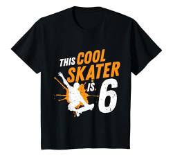 Kinder 6. Geburtstag Geschenk Jungs Kinder Skater Skateboard Fan T-Shirt von Coole Skater Geburtstag Geschenke Jungen Kinder