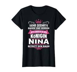 Nina Vorname Königin Geschenk Name Lustiger Spruch Witz T-Shirt von Coole Vorname Geschenke & Outfits