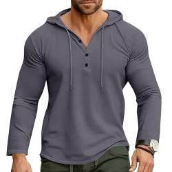 Cooleep Herren Kapuzenpullover Hoodie Langarm Sweatshirt Langarmshirt Hoody für Männer Mit Kapuze Grau M von Cooleep