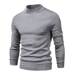 Cooleep Pullover für Herren Solid Rollkragen Warmer Pullover Winter Basic Turtleneck Herren Grau L von Cooleep