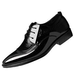 Herren Formal Dress Schuhe Spitze Zehen Leder Schuhe Schnürung Stilvolle Smart Schuhe, Schwarz, 43 EU von Cooleep