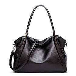 Coolives Damen Hobo Schultertasche aus PU-Leder Handtasche Elegant Umhängetasche Horizontal Henkeltasche Shopper Tasche Tote Taschen für Dame Schwarz EINWEG von Coolives