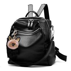 Coolives Damen Rucksackhandtasche Teenager Mädchen Eimer Rucksäcke Daypack aus PU Leder Schwarz EINWEG von Coolives