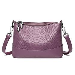 Coolives Damen Umhängetasche aus PU-Leder Kleine Hobo Schultertasche Handtasche Elegant Henkeltasche Tasche für Dame Lila EINWEG von Coolives