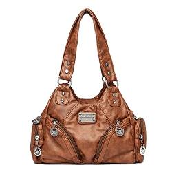 Coolives Damenhandtasche aus PU-Leder Damen Hobo Handtasche Tasche Vintage Schultertasche Hobo Damentasche Henkeltasche Umhängetasche Retro Taschen für Frauen Mutter Braun von Coolives