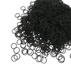 Elastische Haarbänder, 500 Stück, Mini-Haargummis, weiche elastische Bänder für Kinderhaar, Zöpfe, Hochzeitsfrisur und mehr (schwarz) von Coolon