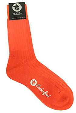 COOLORFOOL Socken aus 100 % Baumwolle, extra langstapelig, hohe Qualität, 25 leuchtende Farben, fein und weich, für Herren, Damen, Teenager, hergestellt in Italien, Koralle Extreme, 38-40 von Coolorfool