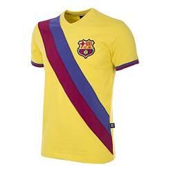 Copa Herren FC Barcelona Away 1978–79 Retro Fußball Trikot Retro Fußball Rundhals T-Shirt XL gelb von Copa