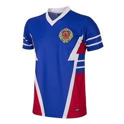 Copa Herren Yugoslavia 1990 Retro Football V-Neck T-Shirt, blau, L von Copa