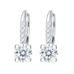 Damen Ohrringe Silber Hoops Ohrringe für Frauen 925 Sterling Silber Post Kleine Silber Hoop Ohrringe mit AAA Cubic Zirconia Hypoallergene Ohrringe Hoops für Frauen Mädchen von Copbopwn