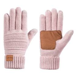 Winterhandschuhe Damen Kaltes Wetter, Handschuhe für Frauen Strickwolle Warm Thermo Thinsulate gefüttert, Handschuhe mit Touchscreen-Fingern, rose, Einheitsgröße von Copcape