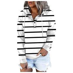 Copelsie Pullover Damen lang, Hoodie reißverschluss, Kapuzen Sweatjacke Pullis Sweatshirt Kapuzenpullover Herbst Winter Kapuzenjacke Jacke Mantel, Z7-weiß, S von Copelsie