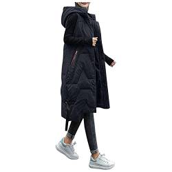 Mantel Damen Herbst elegant, Steppweste Damen Lang Weste mit Kapuze Daunenweste Ärmellose Kapuzen Mantel Leichte Wintermantel Longweste Warm Winterjacke Große Größen Coat Lange Steppjacke von Copelsie