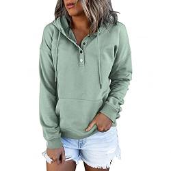 Strickjacke Damen blau, Damen Kapuzenpullover Sweatshirt Einfarbig Hoodie Loose Kapuze Pullover Langarmshirt Herbst Winter Oberteile Tops Kapuzenpulli mit Taschen Sport Outdoor Casual Style von Copelsie