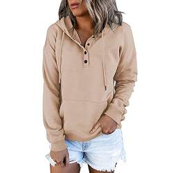 Strickjacke Damen braun, Hoodie Damen Rollkragenpullover Langarm Gestreifter Hoodie Damen Hoodie Reißverschluss Einfarbig Hoodie Pullover Mit Taschen Sweatshirt Mit Kordelzug Hoodie Locker Herbst von Copelsie