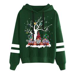 Weihnachtspullover Damen Lang, Weihnacht Sweatshirt Damen Weihnachtspullover Hässlich Weihnachtspulli Witzig Weihnachts Zwergen Print Langarm Oversize Grobstrick Weiß Strickpulloverugly Christmas von Copelsie