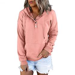 Winterjacke Damen schwarz, Hoodie Damen Lässiges Kapuzenpullover Frauen Sweatshirt Casual Lose Pullover Oberteile mit Tasche Herbst Winter Langarmshirt Schön Einfarbig Pulli Jumper Mode Liebe von Copelsie