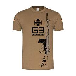 BW Tropen G3 Sturmgewehr Bundeswehr Gewehr Sportschütze T-Shirt#36617, Größe:XL, Farbe:Khaki von Copytec