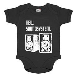 Baby Body New Soundsystem Fun Humor Musik Metal Rock Baby Strampler #34560, Farbe:Schwarz, Größe:0-3 Monate von Copytec