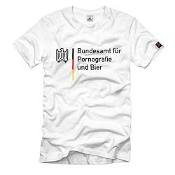 Bundesamt für Pornografie und Bier Männer Shirt Geschenk Mann T-Shirt#37542, Größe:S, Farbe:Weiß von Copytec