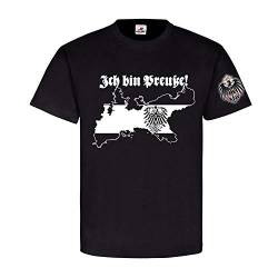 Ich Bin Preuße Friedrich der Große Karte Fahne Adler T Shirt #19739, Größe:S, Farbe:Schwarz von Copytec