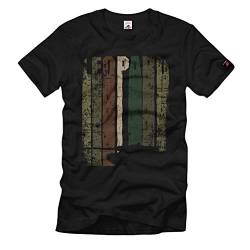 Leopard Panzer 2A6 Panzertruppe Tarnmuster Grunge T-Shirt#36441, Größe:4XL, Farbe:Schwarz von Copytec