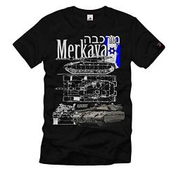 Merkava ????? T-Shirt Israelischer Kampfpanzer Israel Heer Mazi#35010, Größe:XL, Farbe:Schwarz von Copytec